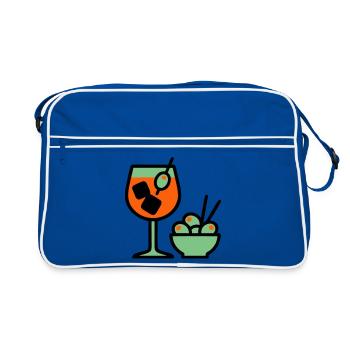 Martini Cocktail Graphic - Retro Bag - blue/white - Front