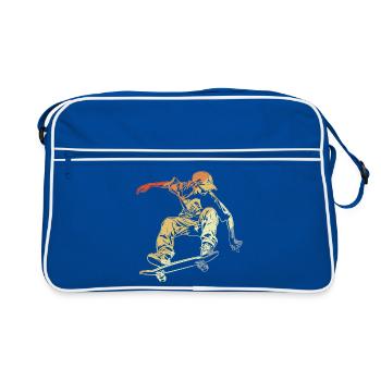 Skateboarder Boy Vintage Look - Sac Retro - bleu/blanc - Devant