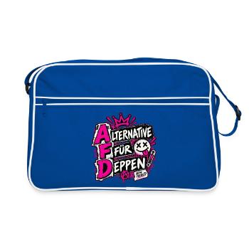 Alternative für Deppen - Retro Tasche - Blau/Weiß - Vorne