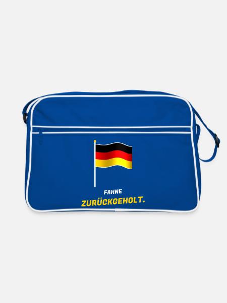 Fahne zurückgeholt - Schwarz Rot Gold - Retro Tasche - Blau/Weiß