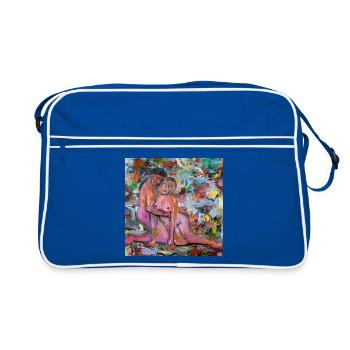 Love Story - Retro Tasche - Blau/Weiß - Vorne