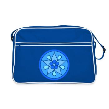 Rosace florale tribale dans les tons de bleu - Sac Retro - bleu/blanc - Devant
