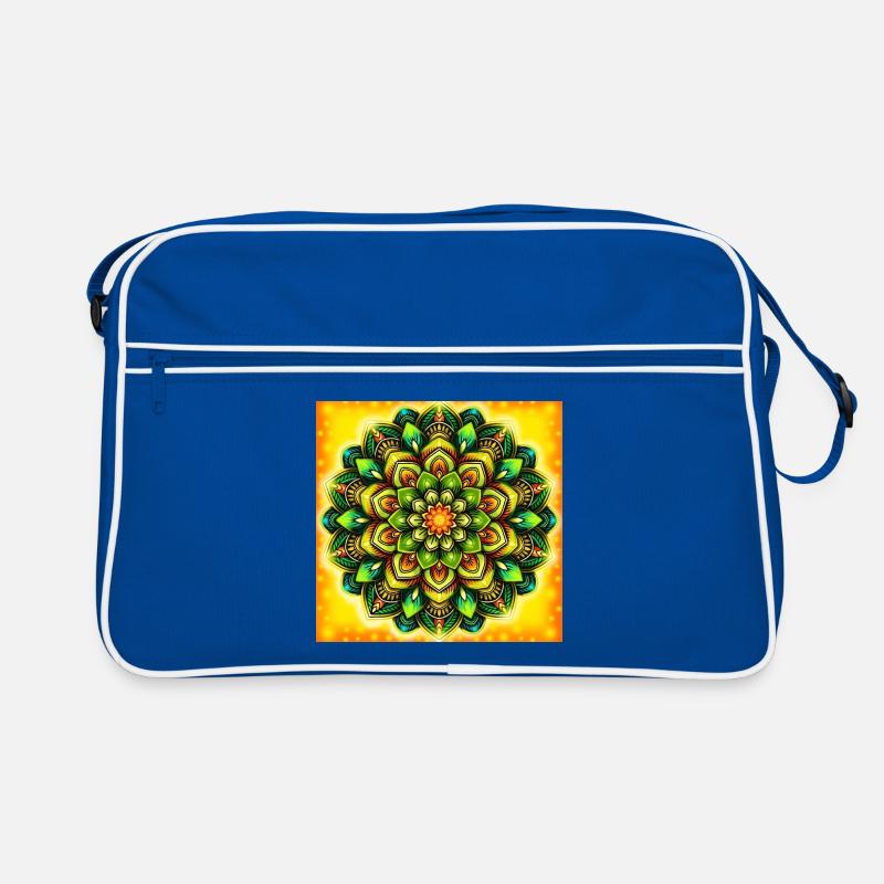 Leuchtendes Mandala-Blütenmuster Retro Tasche