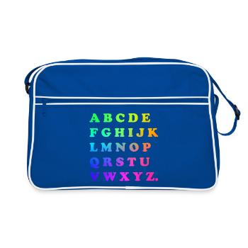 Alphabet - Retro Tasche - Blau/Weiß - Vorne