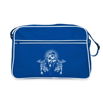 Muay Thai Boxer Tiger Power - Retro Bag - blue/white - Front