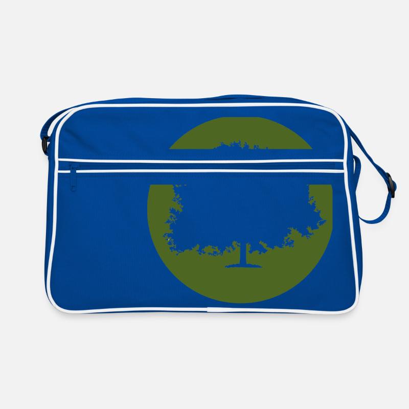 Baum - Retro Tasche - Blau/Weiß