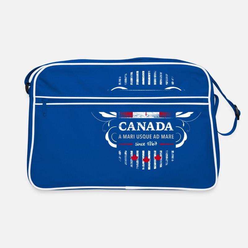 Flagge Fahne Canada Kanada Ahorn maple leaf 2 - Retro Tasche - Blau/Weiß