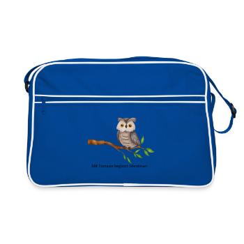 Motif de hibou - Sac Retro - bleu/blanc - Devant