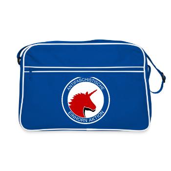 Anti-fascist unicorn action - Retro Bag - blue/white - Front