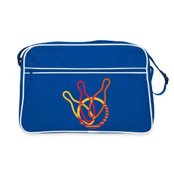 Design jeu de quilles - Sac Retro - bleu/blanc - Devant