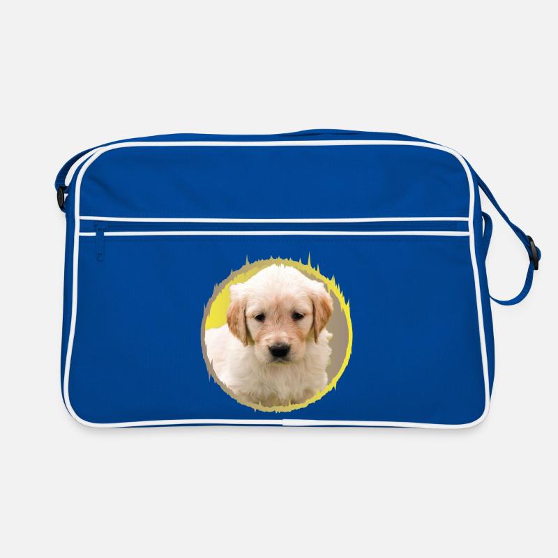 Welpen - Retro Tasche - Blau/Weiß