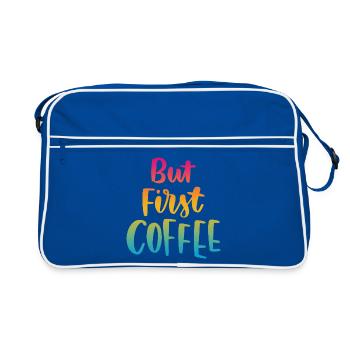 Mais premier café - Sac Retro - bleu/blanc - Devant