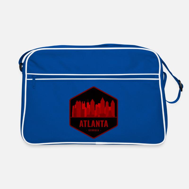 Atlanta Skyline Silhouette Rot Retro Tasche