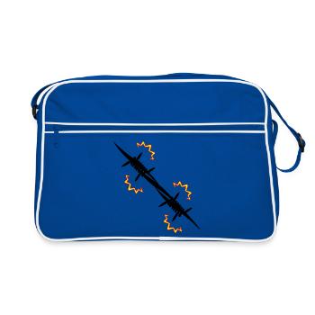 Clôture électrique Fil de fer barbelé - Sac Retro - bleu/blanc - Devant