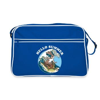 Hello summer - hi summer - Retro Bag - blue/white - Front