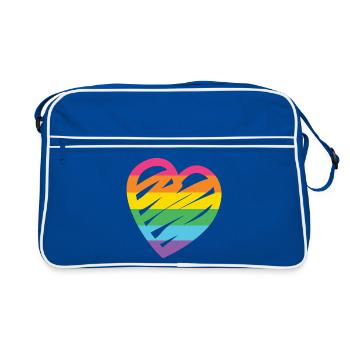 Cœur arc-en-ciel LGBTQ - Sac Retro - bleu/blanc - Devant