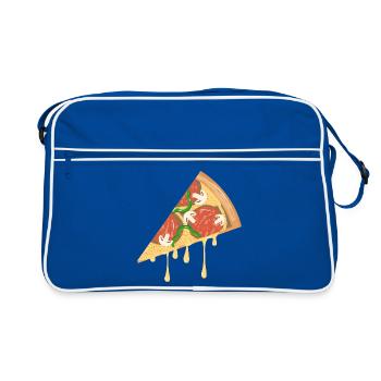 Tranche de pizza dessinée dans un look classique - Sac Retro - bleu/blanc - Devant