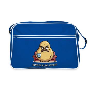 Kind of Rude Potato Grumpy Cartoon Design - Sac Retro - bleu/blanc - Devant