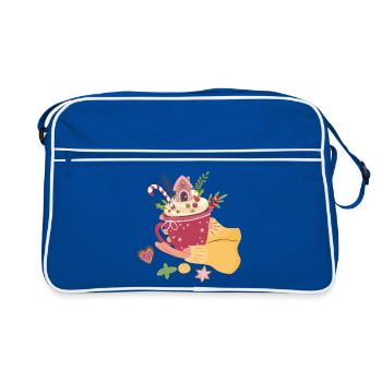 Coupe de Noël avec maison en pain d’épices Avent - Sac Retro - bleu/blanc - Devant