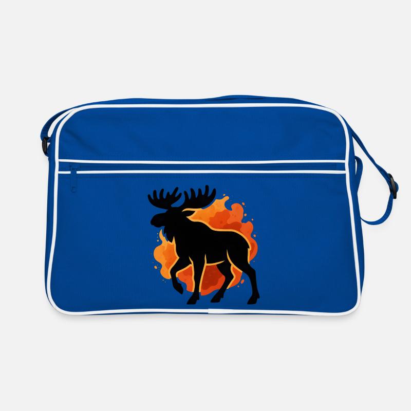 Flammende Elch-Silhouette Retro Tasche