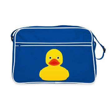 Pop art rétro en canard en caoutchouc jaune - Sac Retro - bleu/blanc - Devant