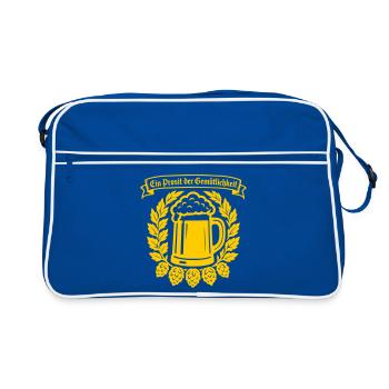 Ein Prosit der Gemütlichkeit - Retro Tasche - Blau/Weiß - Vorne