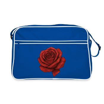Rose rouge géométrique - Sac Retro - bleu/blanc - Devant