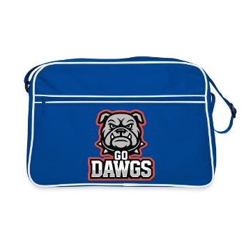 Mascotte Bulldog Design du football - Sac Retro - bleu/blanc - Devant