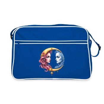 Twin Moon: Faces in Eclipse - Retro Bag - blue/white - Front