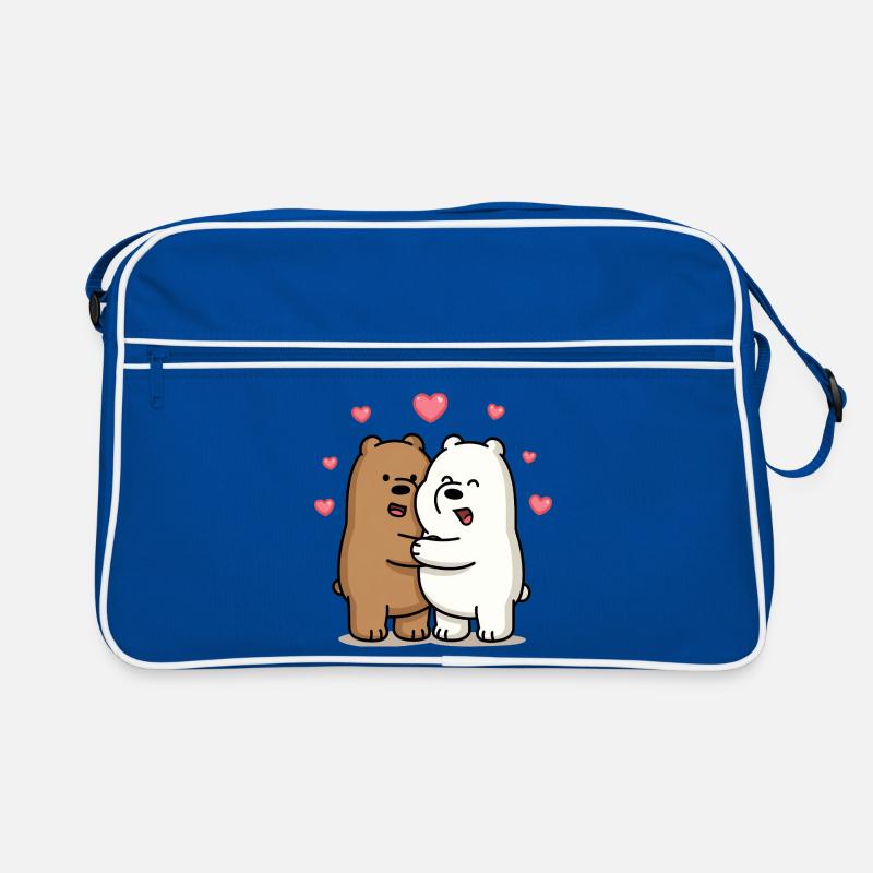 Hugging bears with hearts Retro Bag