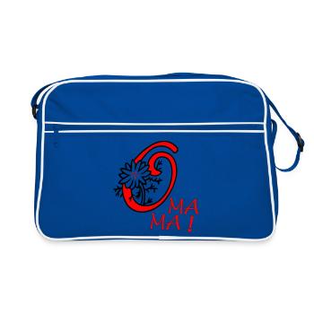 Mama Oma Herz - Retro Tasche - Blau/Weiß - Vorne