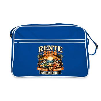 Rente 2026  - Retro Tasche - Blau/Weiß - Vorne