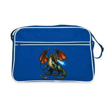 Dragon de Feu : Tempête de Flammes - Sac Retro - bleu/blanc - Devant