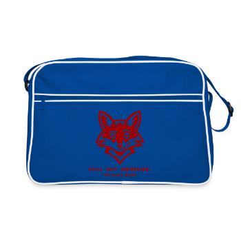 Funny Fox Introvert Quote - Still Not Impressed - Retro Bag - blue/white - Front