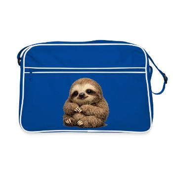 Soft Sloth Stuffed Animal - Retro Bag - blue/white - Front