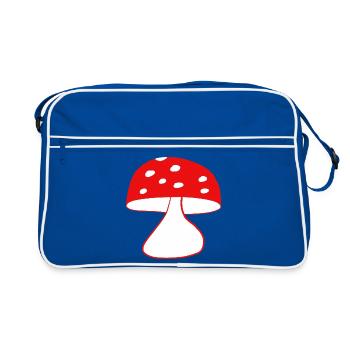 Red fly agaric mushrooms - Retro Bag - blue/white - Front