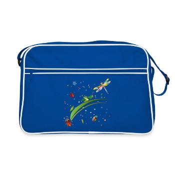 Colorful Insect World Nature Fantasy Style - Retro Bag - blue/white - Front