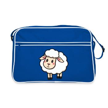 Schaf Schäfchen Schafe Geschenk - Retro Tasche - Blau/Weiß - Vorne