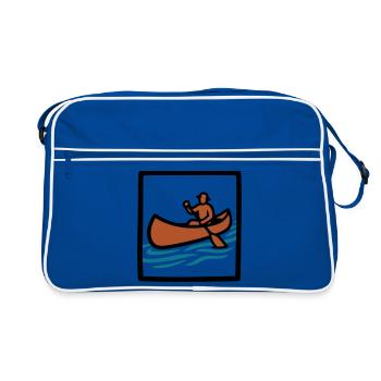 Canoe Paddler Badge Icon - Retro Bag - blue/white - Front