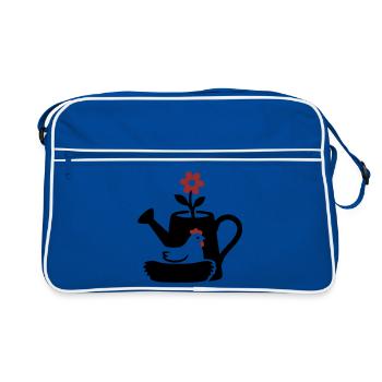 Graphique graphique de nid de poulet en arrosoir - Sac Retro - bleu/blanc - Devant