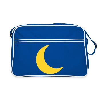 Moon Crescent Yellow - Retro Bag - blue/white - Front