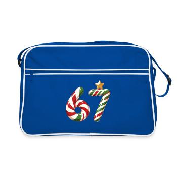 Mème Candy Cane 67 - Sac Retro - bleu/blanc - Devant