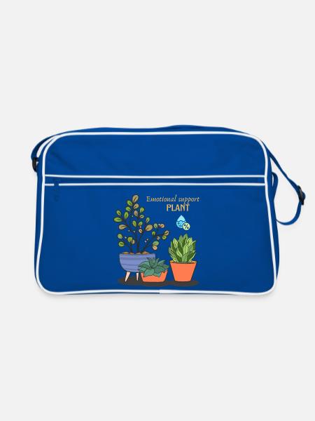 Emotionale Unterstützungspflanze - Retro Tasche - Blau/Weiß