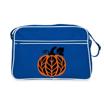 Kuerbis Herbstlaub Icon - Retro Tasche - Blau/Weiß - Vorne