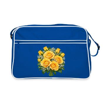 Golden Rose Bouquet Glow - Retro Tasche - Blau/Weiß - Vorne