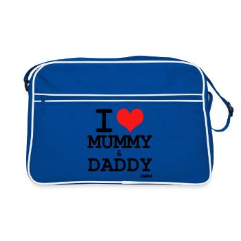 i love mummy and daddy - couleurs personnalisables - Sac Retro - bleu/blanc - Devant