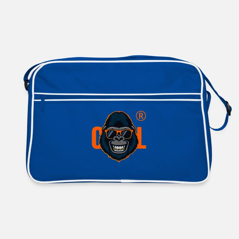 Gorilla mit orangefarbener Sonnenbrille Retro Tasche