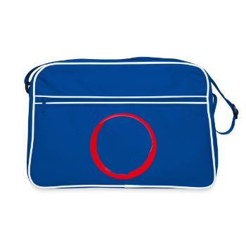 Red circle - Retro Bag - blue/white - Front