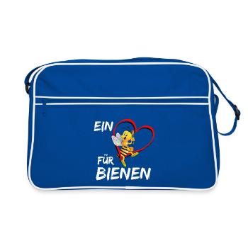 Un cœur pour les abeilles - Sac Retro - bleu/blanc - Devant