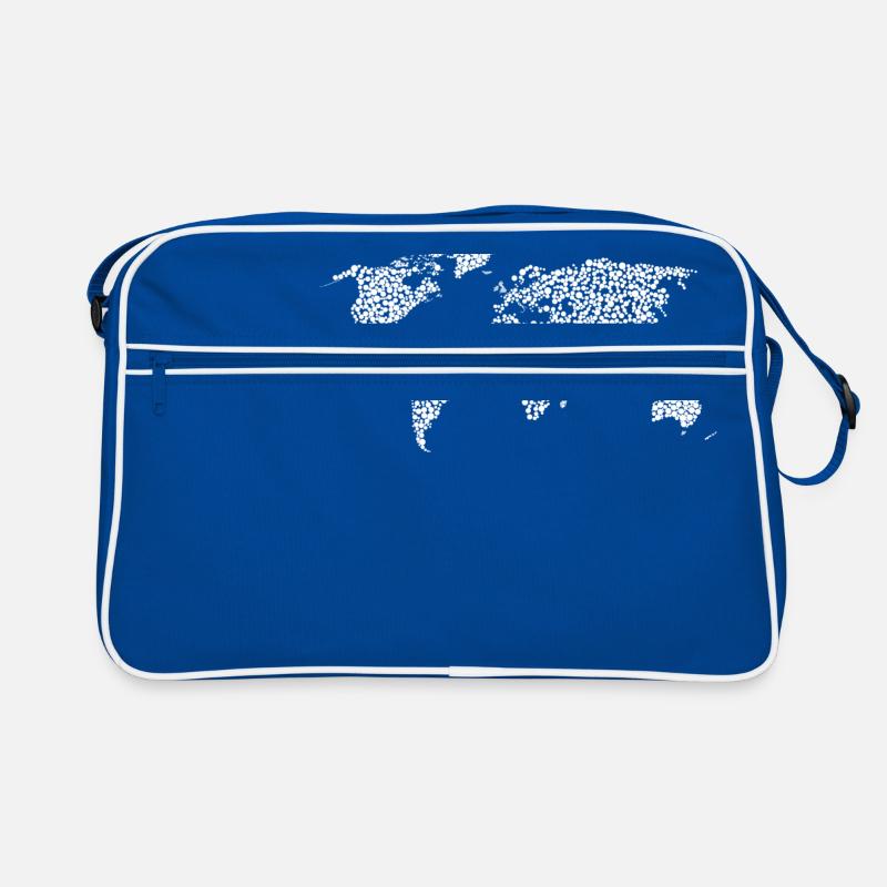 World Map White circles Retro Bag
